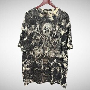 Motorcycles skull shirt mens 2XL XXL short sleeve crew neck Pre Owned Survivors